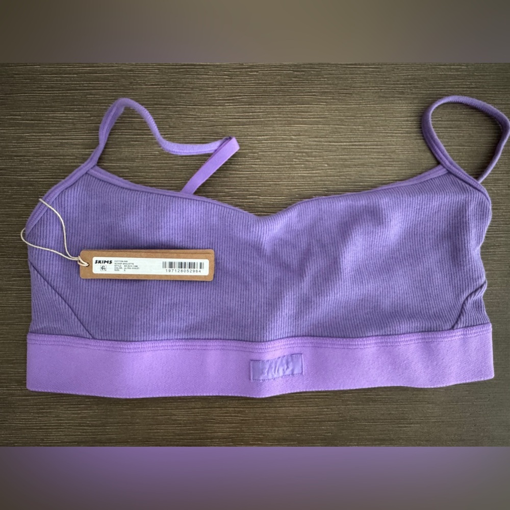 BRAND NEW SKIMS COTTON RIB SCOOP BRALETTE